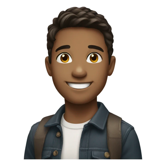 young brunette boy smiling sticker