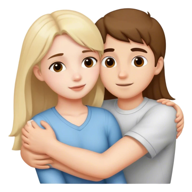 Girl with boy hugging sticker