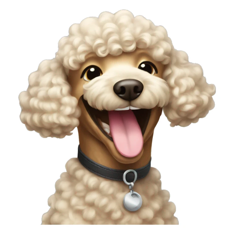 beautiful poodle laughing sticker