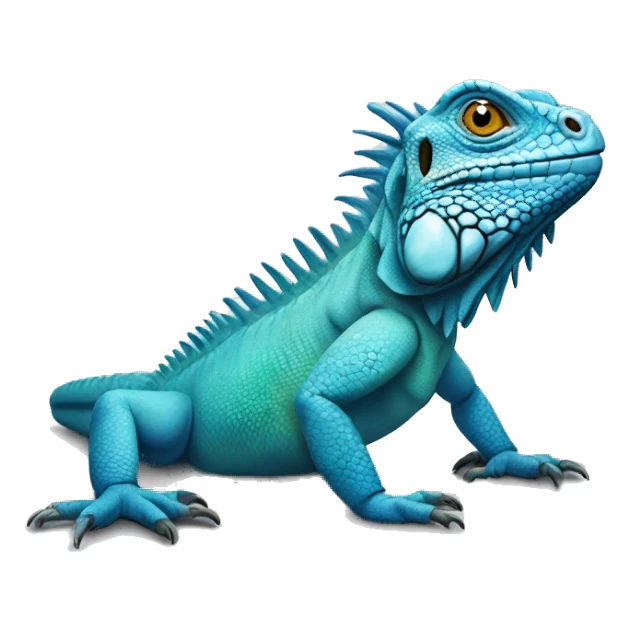 realistic crawling blue iguana  sticker