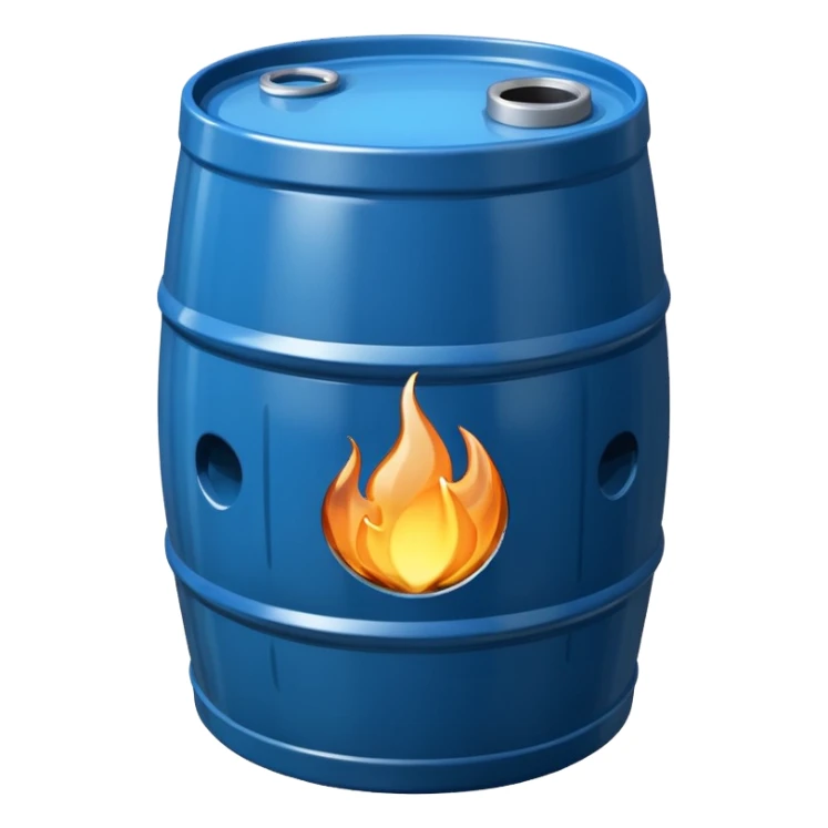 generate a realistic metal petroleum products barrel without rust sticker
