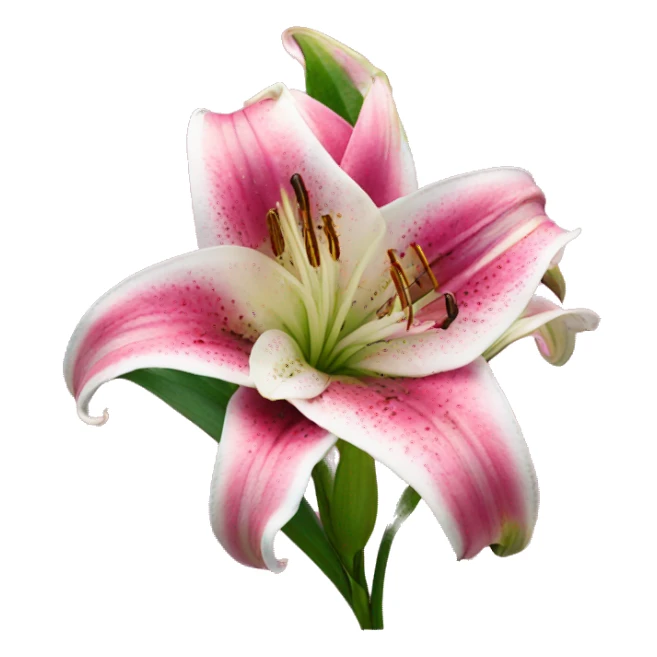 Stargazer lily with pink background sticker