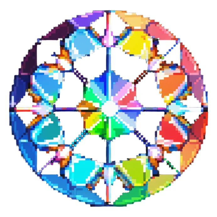 round cut rainbow gemstone with colorful prismatic effect sticker