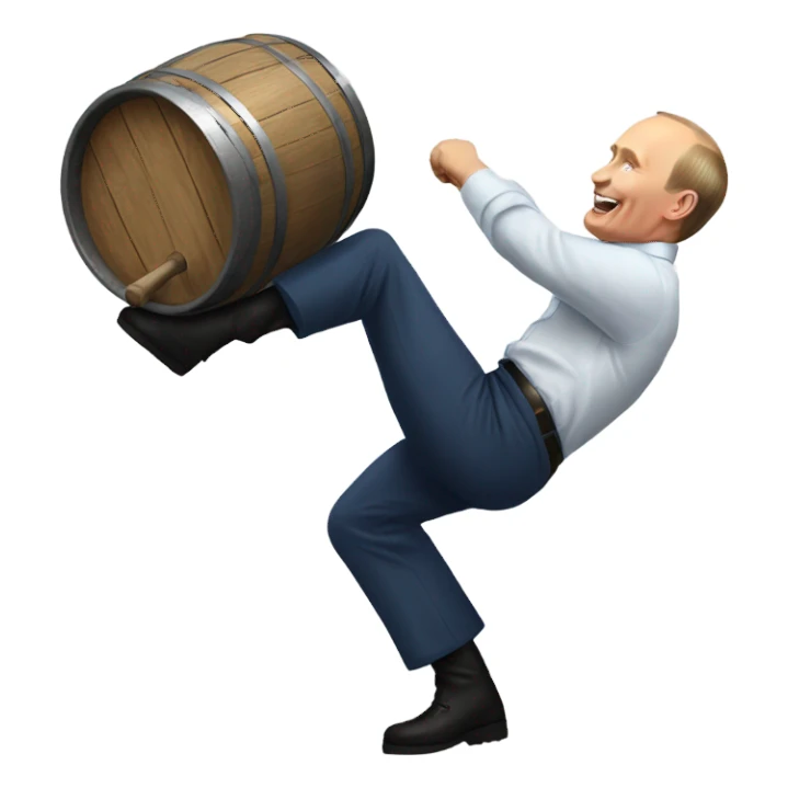 Vladimir Putin doing a keg stand  sticker