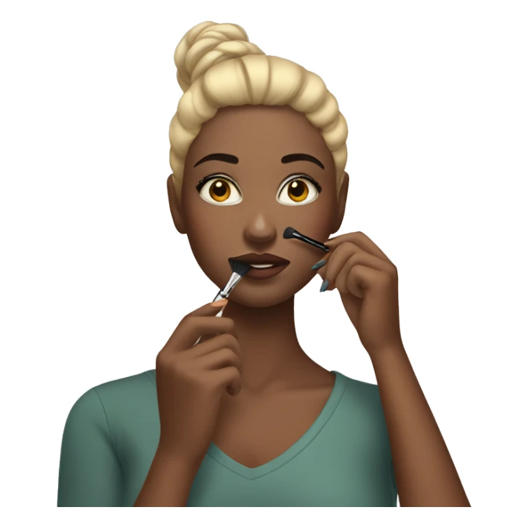 Girl doing her makeup sticker