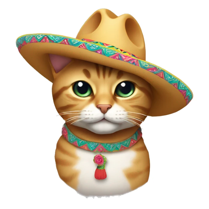 Cat wearing sombrero  sticker