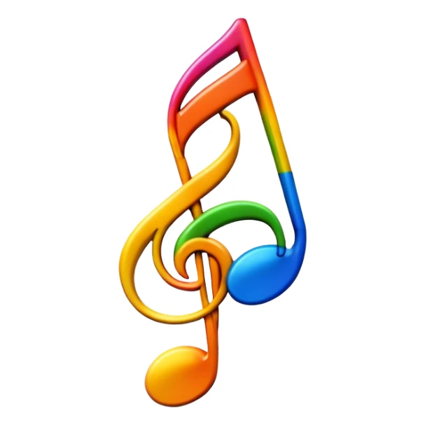 3D goofy music icon logo note  no background unique  sticker