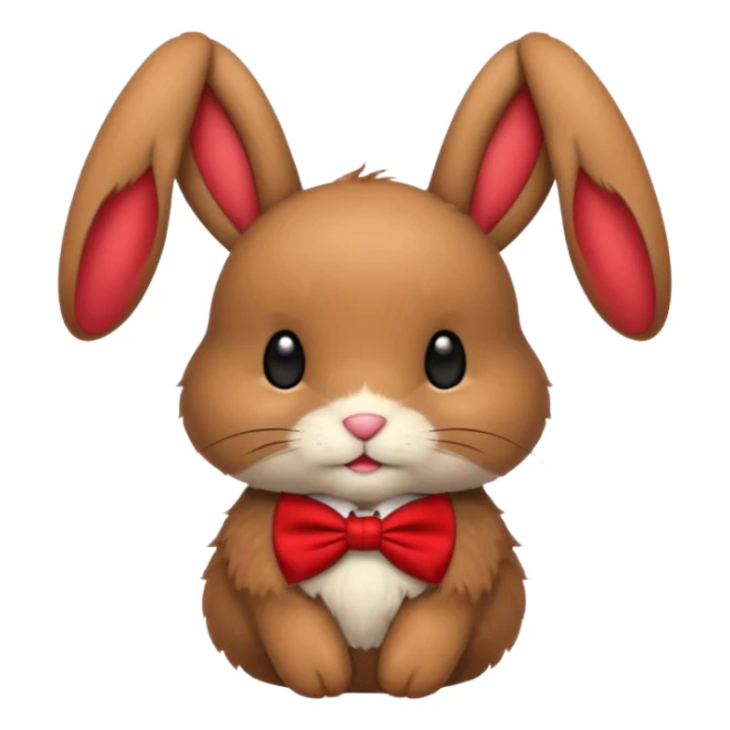 brown bunny with red bowtie sticker