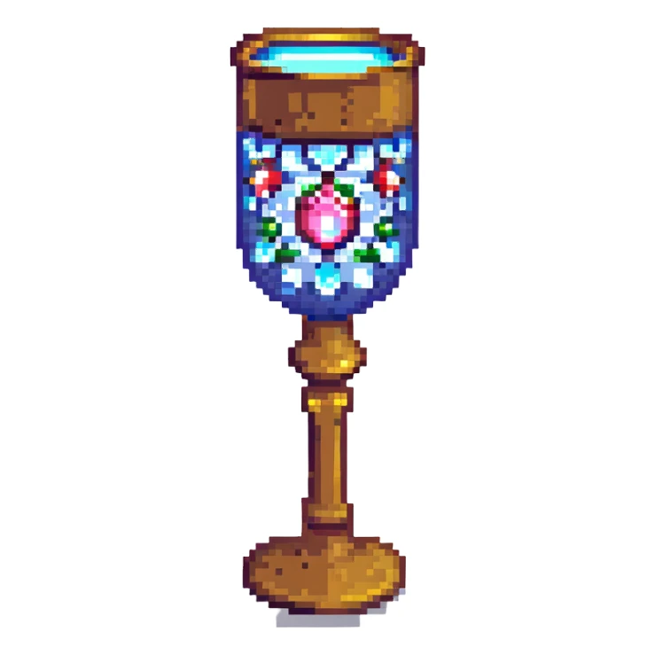 holy grail, ancient jeweled goblet, shining sticker