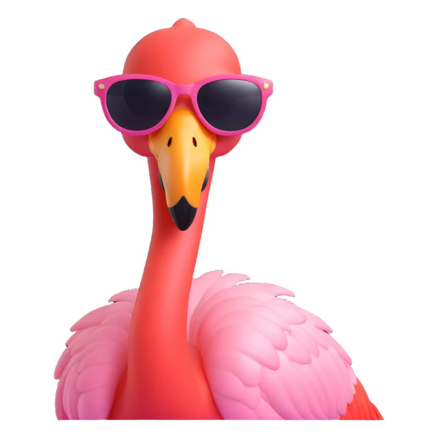 flamingo with sunglasses sticker