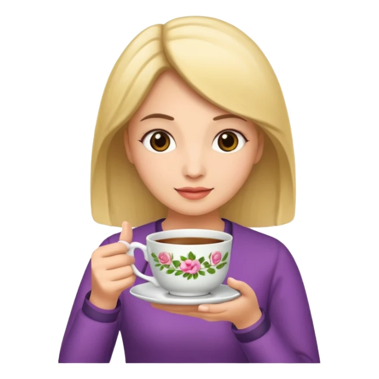 woman holding teacup sticker