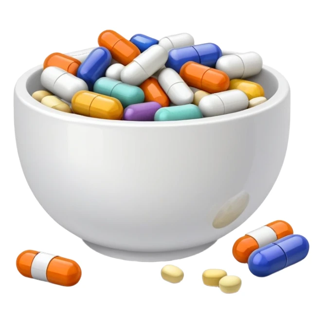 bowl of supplements  sticker