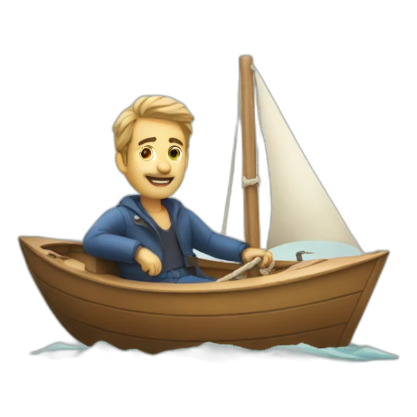 Man in sailing boat sticker
