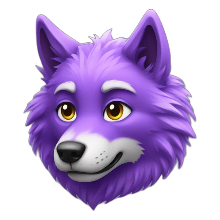 Purple Furry wolf sticker
