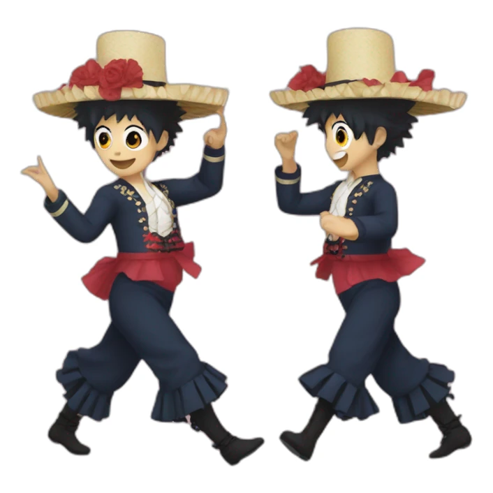 Naruto as French cancan sticker