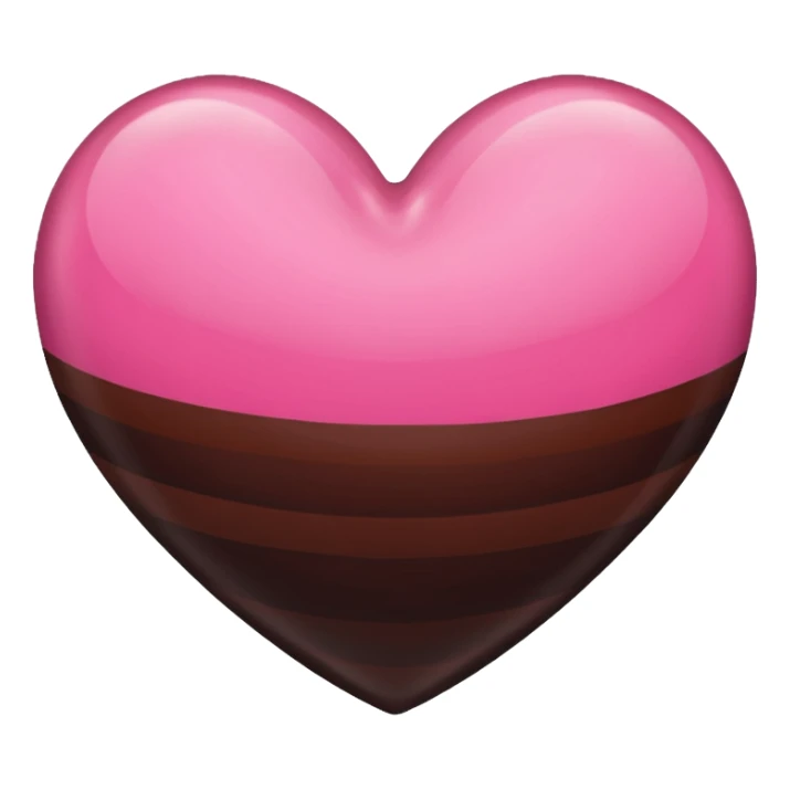 pink and dark brown striped heart sticker