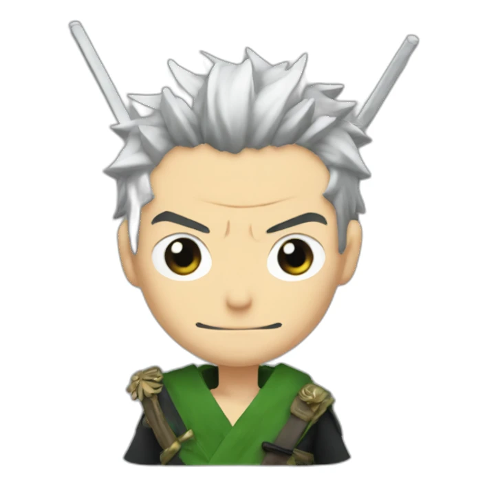 zoro from one piece with katana sticker