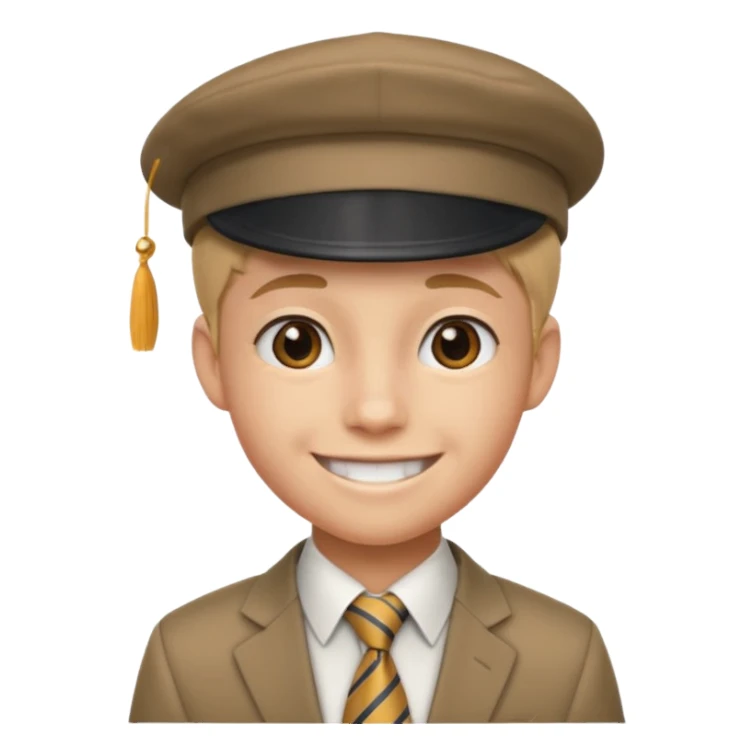 Teen in cap & tie sticker