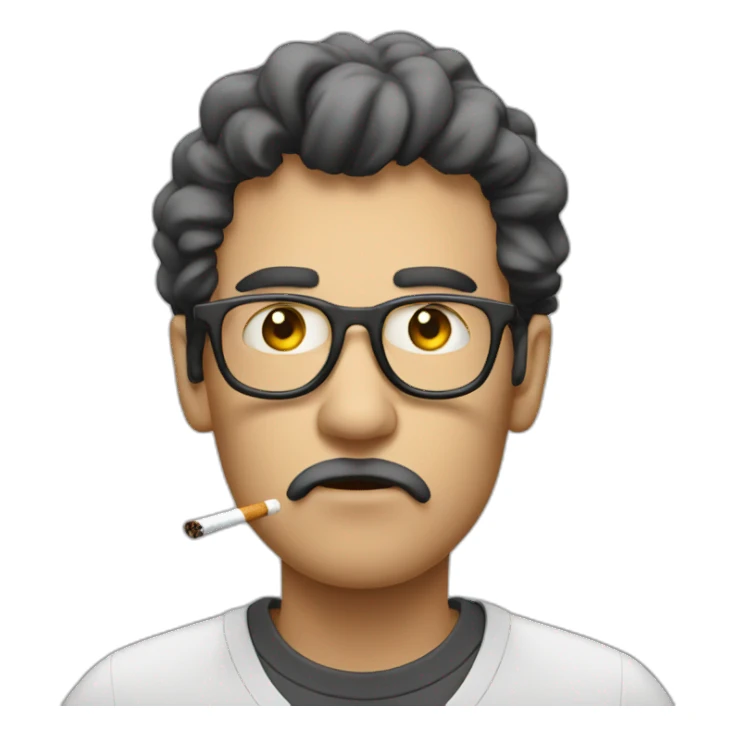 Miserable software engineer chain smoking sticker