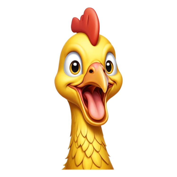 shouting yellow long neck chicken sticker