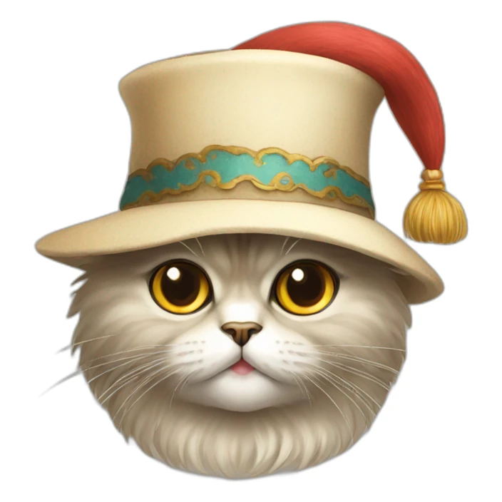 persian cat with a funny hat sticker