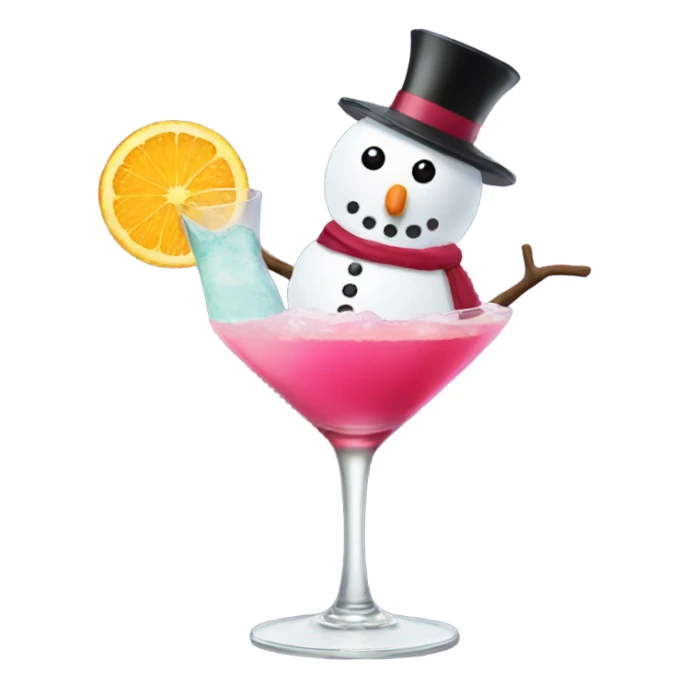 Snowman drinking a cosmo sticker