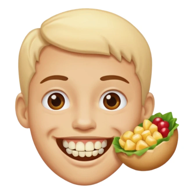 Someone with food stuck in their teeth sticker