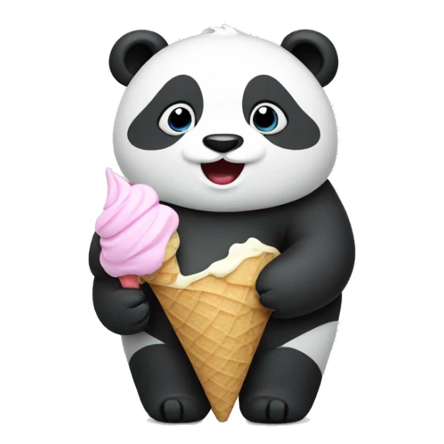 fat panda with ice-cream  sticker