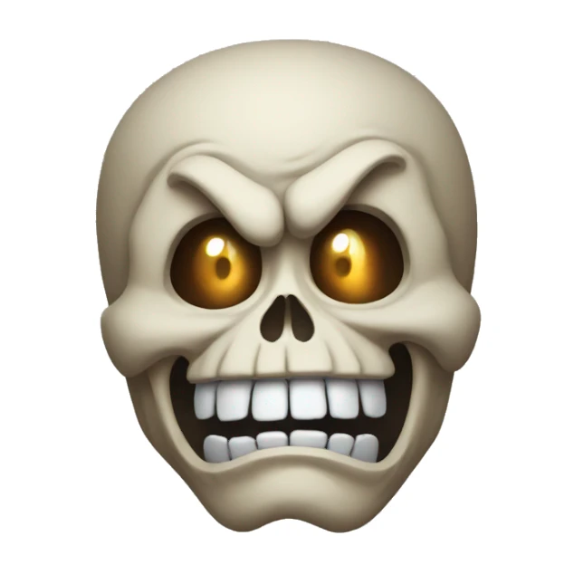 Skull being mad sticker