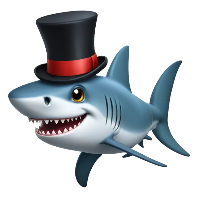 Autistic Shark with a top hat sticker