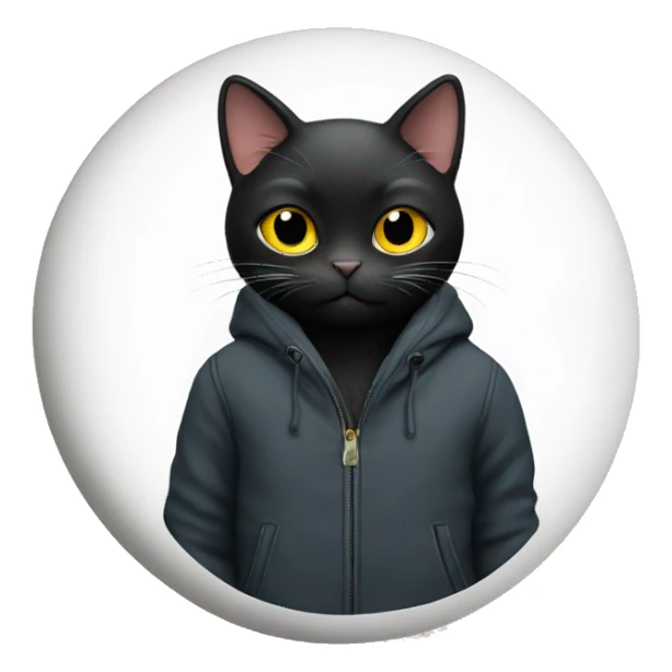 A black cat with jacket on  sticker