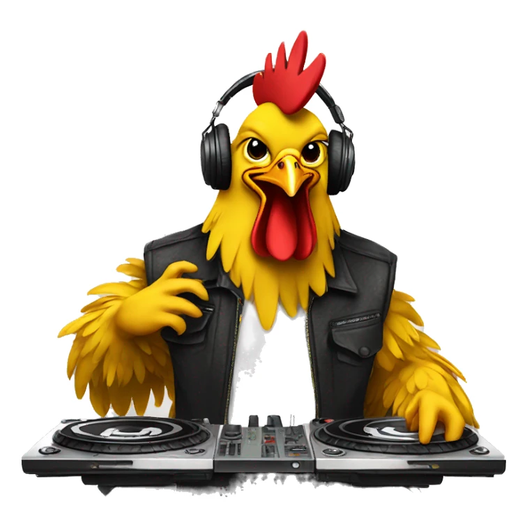DJ chicken sticker