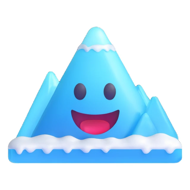 ice, 3D emoji style sticker