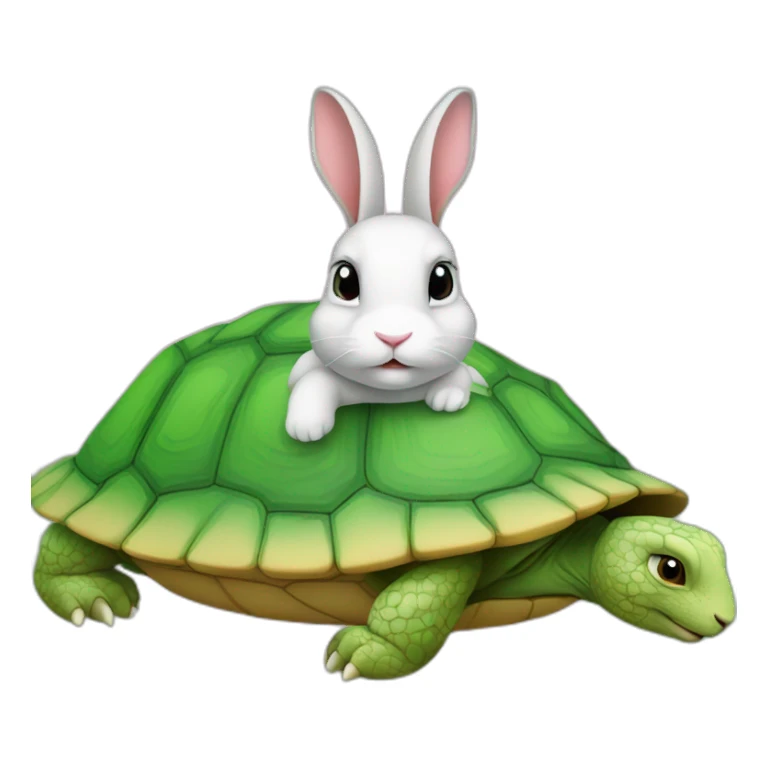 Lapin sur tortue sticker