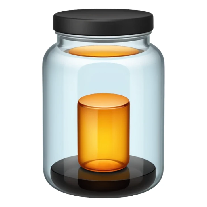 Amber jar black top sticker