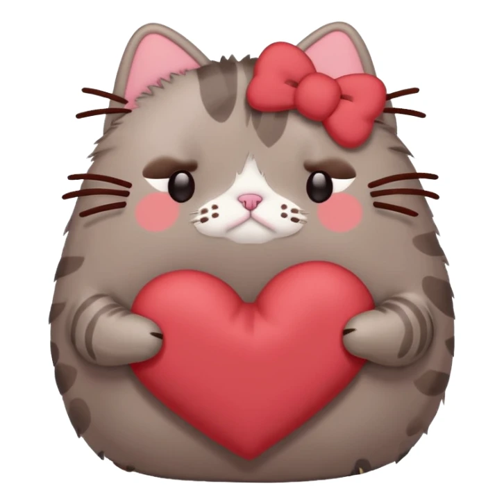 sad pusheen red sticker