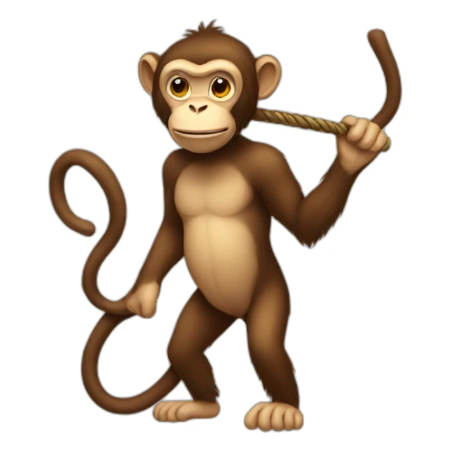 monkey holding a whip sticker