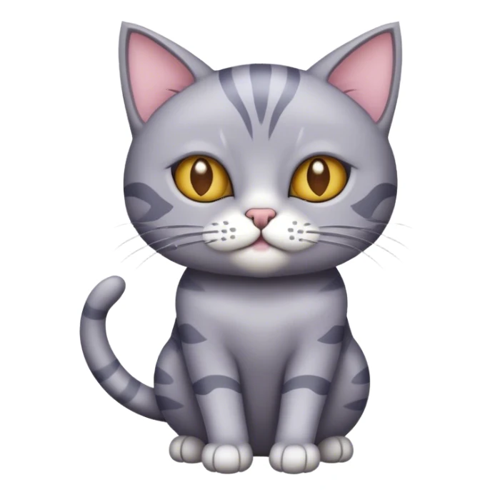 Grey cat with taro sticker