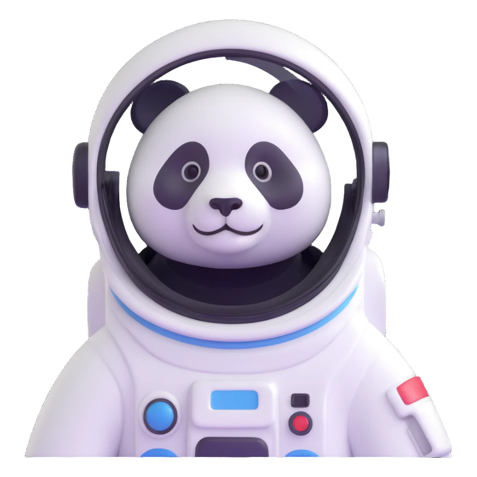 panda astronaut with helmet sticker