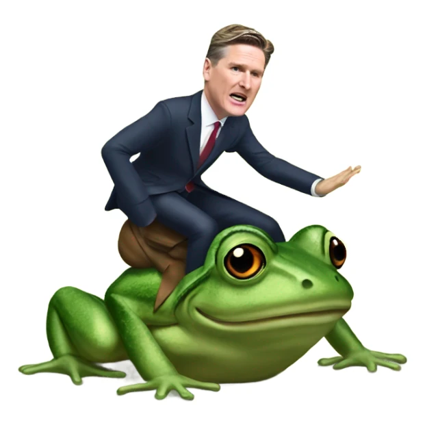 keir starmer riding a frog sticker