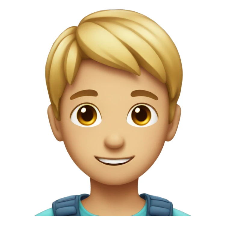 Boy with red flower sticker