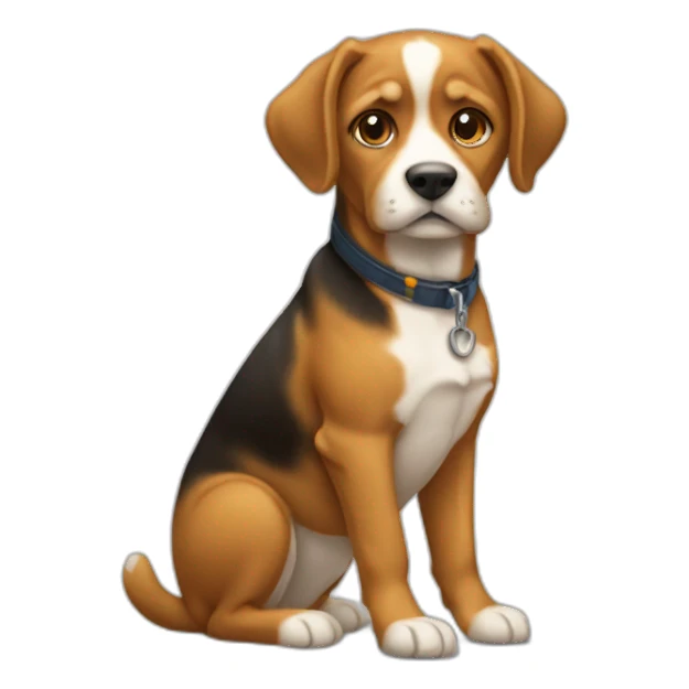 Chat assis sur un chien  sticker