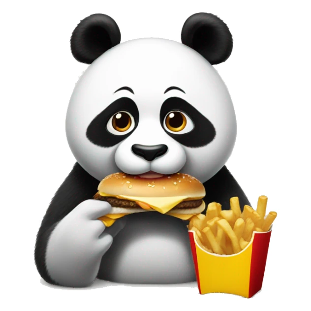 Panda eating McDonald’s  sticker