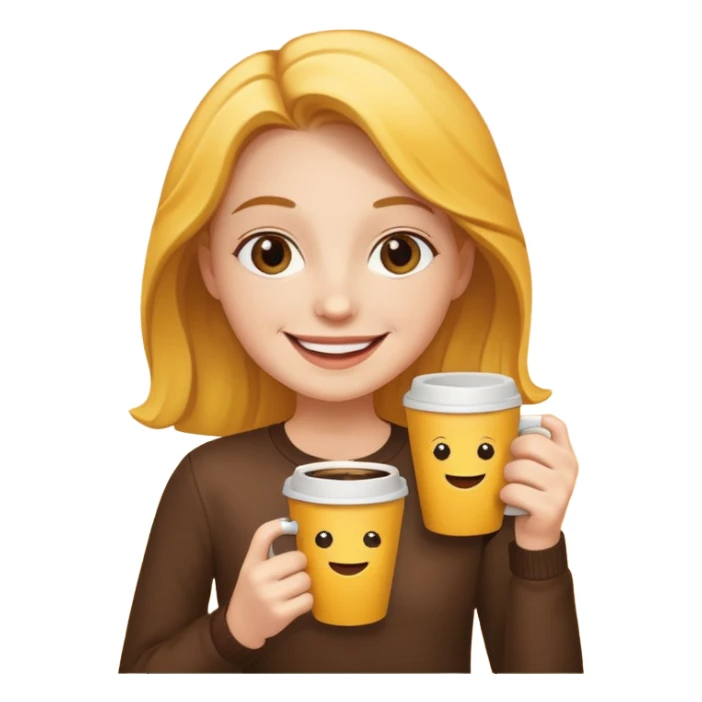 Sunshine holding a coffee sticker