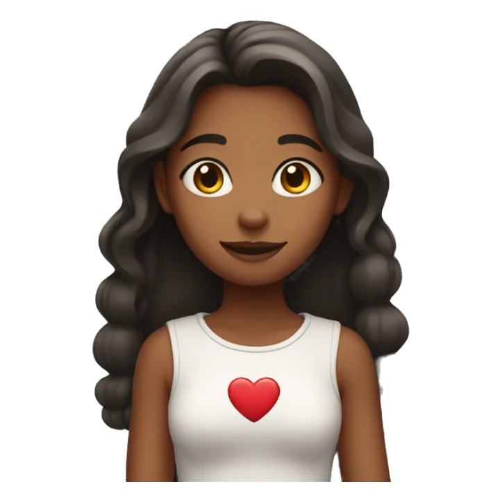 Girl with a heart gesture sticker