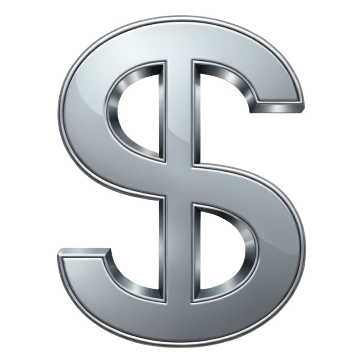 $ dollar metal symbol sticker