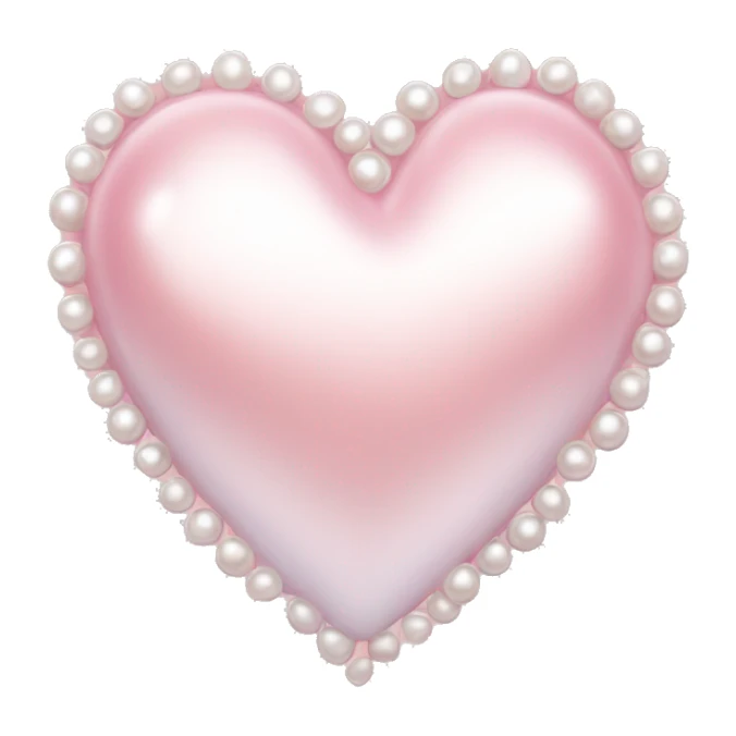 pearl light pink heart sticker