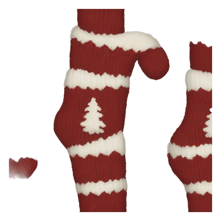 Knit Christmas stocking white aesthetic  sticker