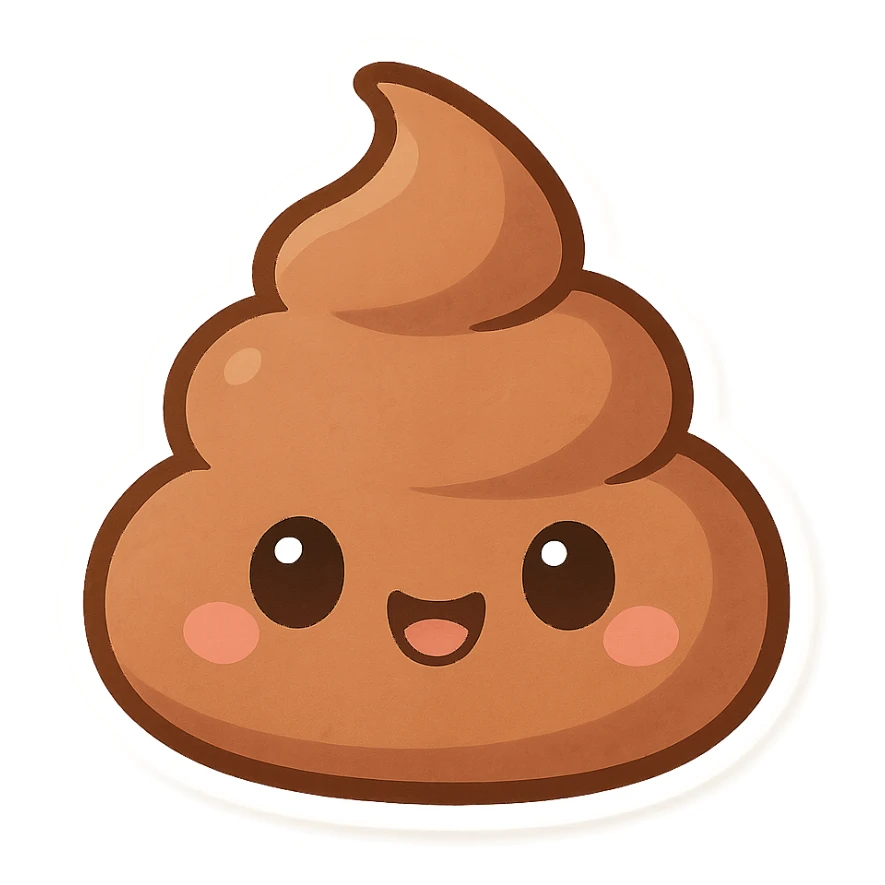 poop emoji cartoon style sticker