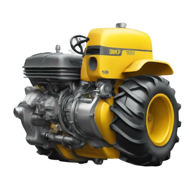 engine of yellow tractor sticker